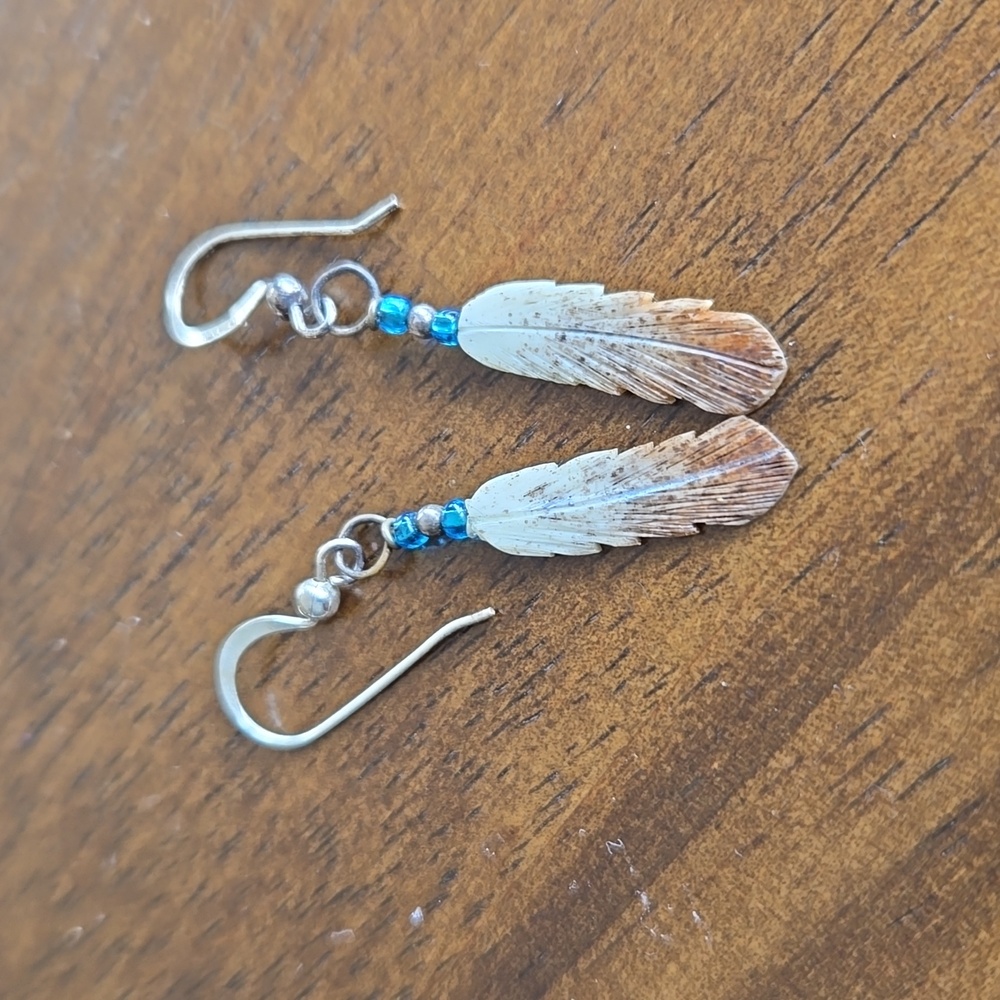 Feather painted earrings!